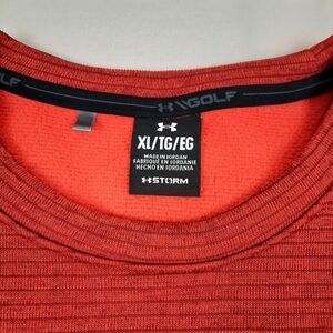 Under Armour UA STORM Golf Pullover Fleece Mens Crewneck Orange Size XL